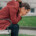Anxious woman on a park bench